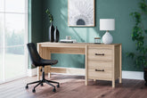 Warmstead Furniture - Ashley Furniture - Battelle Office Desk - 60" Home Office Desk with Return / Tan - H3929H1